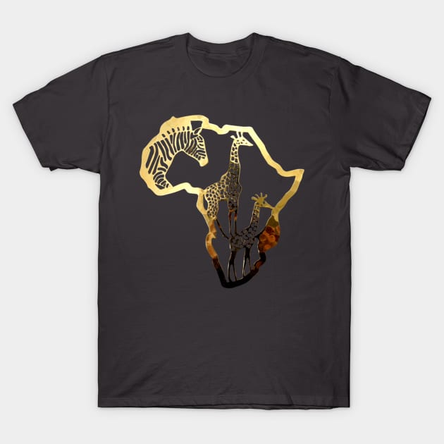 Africa gold T-Shirt by NerdsbyLeo